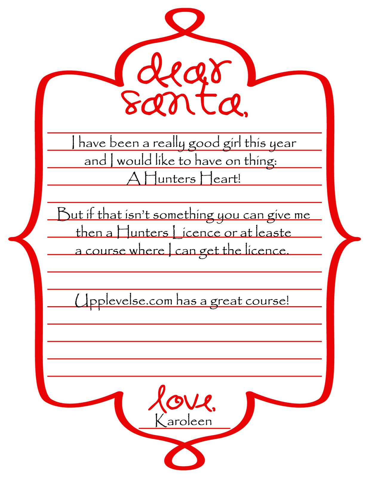 Dear Santa Letterform